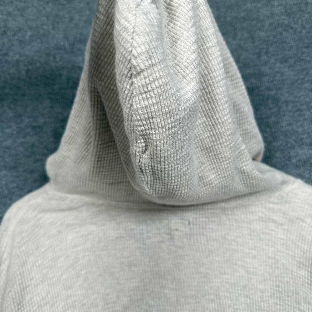 Lucky Brand Size XL Henley Shirt Hoodie Tan Cotton Cloud Waffle Button Pullover - Picture 5 of 9